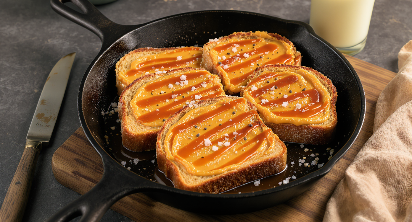 Salted Peanut Butter Protein Power Toast with Milk