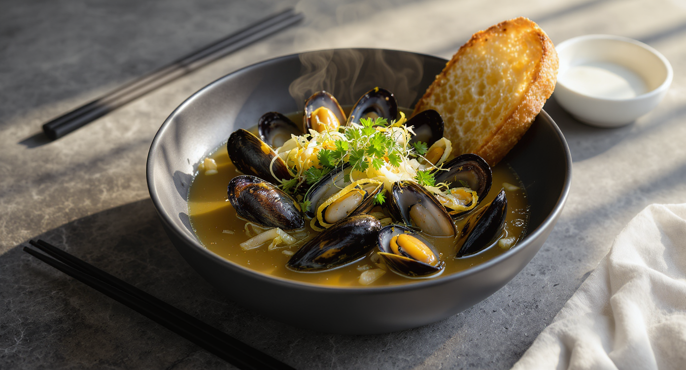 Mussels in Fennel-White Wine Broth