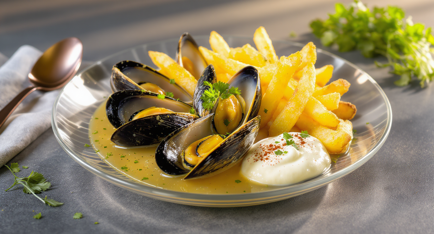 Moules-Frites with Herbed Mayo