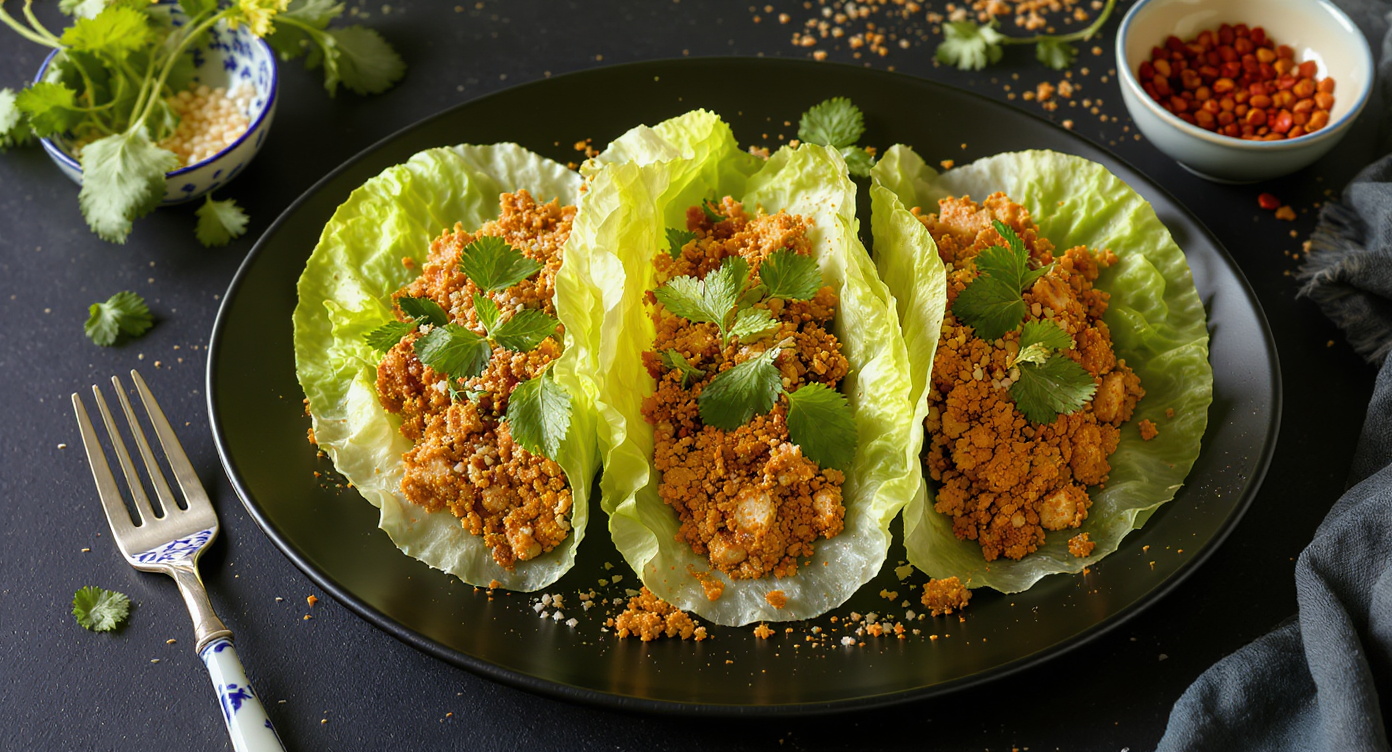 Northern Thai Larb Tofu Lettuce Tacos