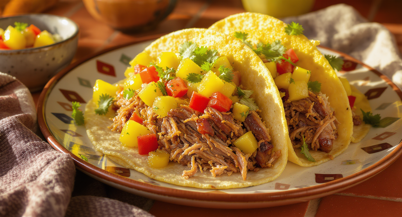 SoCal Pulled Pork & Pineapple Salsa Tacos