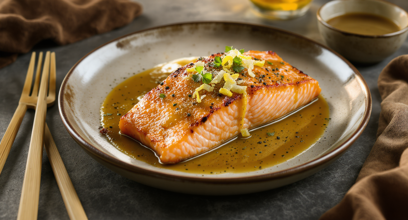 Crispy Seared Salmon with Lemon-Herb Pan Sauce