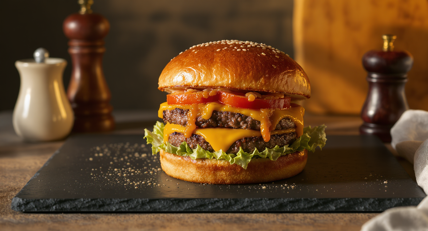 Double Smash Burger with Umami Onion Jam