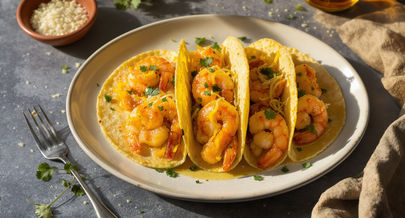 Spanish Garlic Shrimp Street Tacos