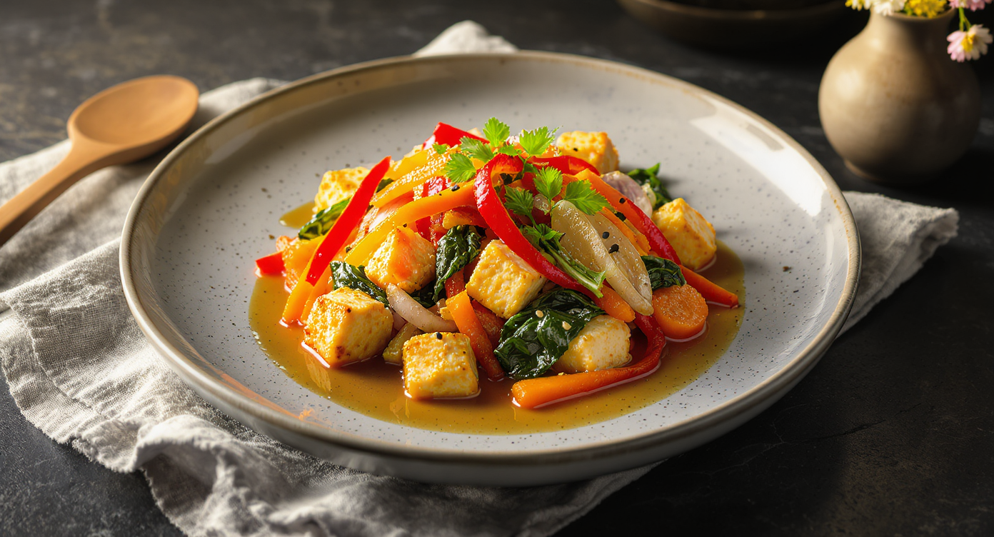 Okinawan-Style Sautéed Tofu and Vegetables