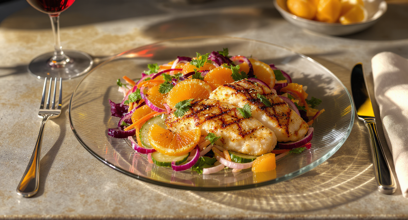 Okinawan-Inspired Grilled Fish with Citrus Salad