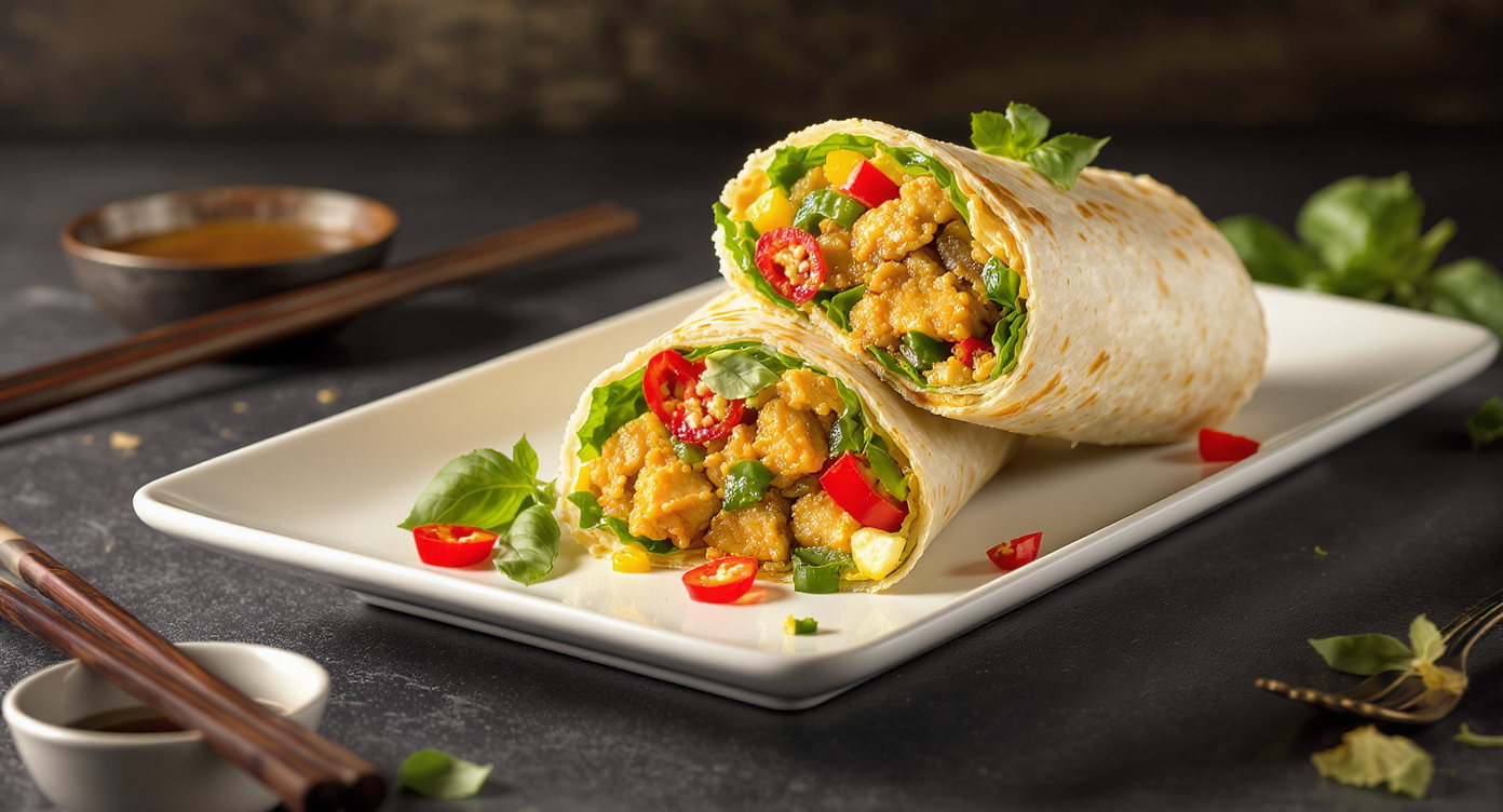 Thai Basil Chicken Stir-Fry Burrito