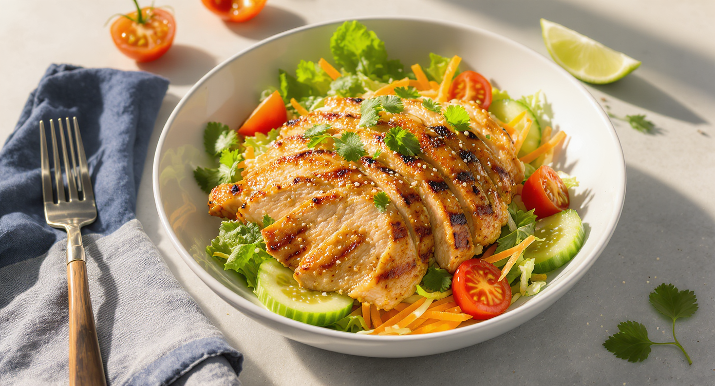 Thai Grilled Chicken Salad with Zesty Lime Vinaigrette (Yam Gai Yang)
