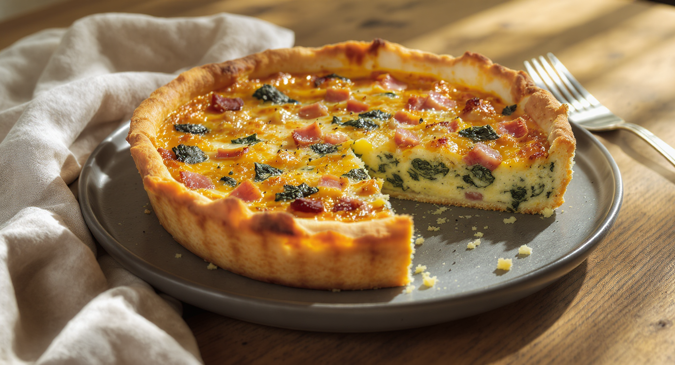 Classic Ham, Gruyère & Spinach Quiche