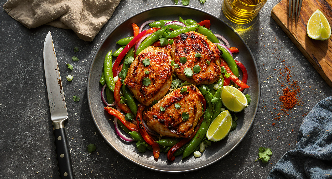 Flavor Matrix-Inspired Blackstone Chicken with Charred Veggies