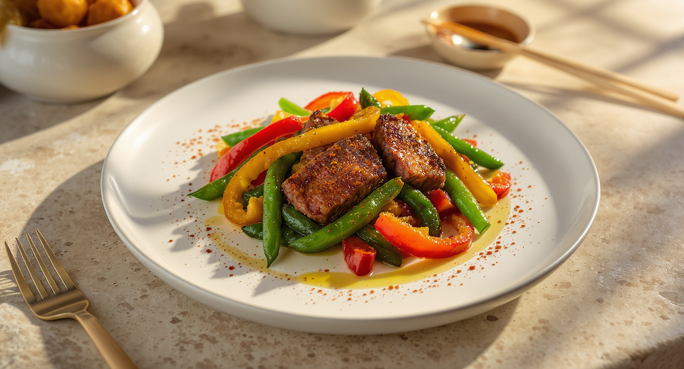 Mediterranean Sous Vide Beef & Pepper Stir-Fry