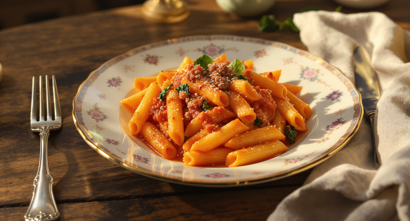 Cozy Italian Sausage Penne with Spinach and Basil
