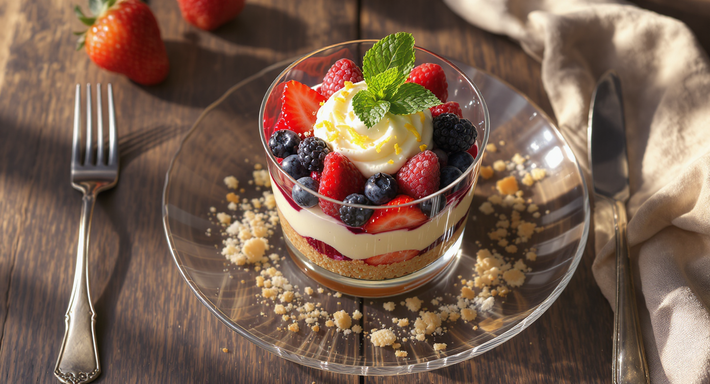 Summer Berry Parfait with Lemon Mascarpone Cream
