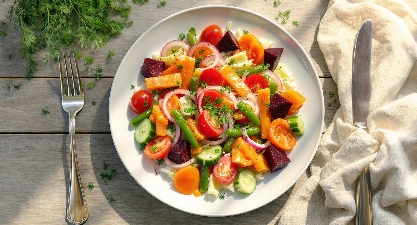Russian-Style Pickled Vegetable Salad (Keto & Vegan)