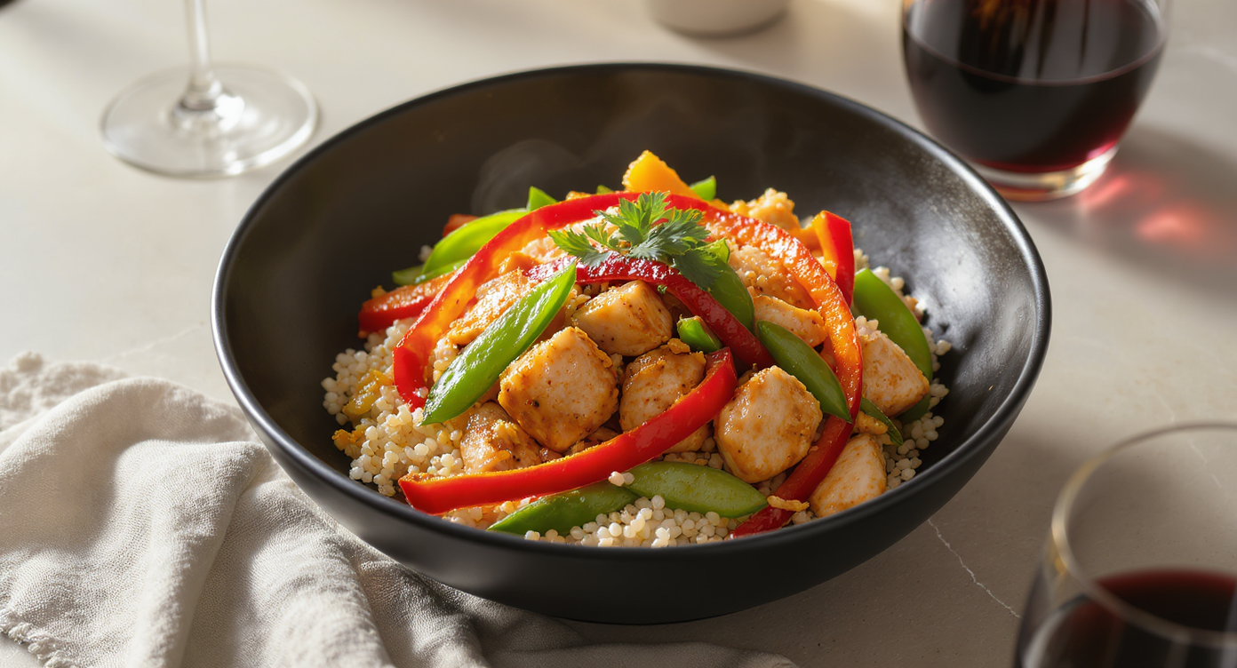 High-Protein Thai-Inspired Chicken Stir-Fry with Quinoa
