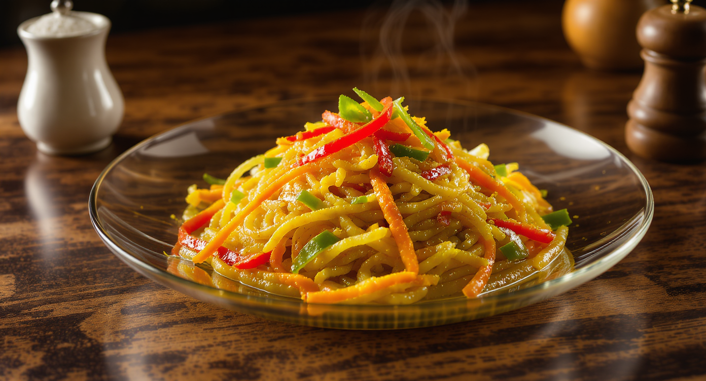 Curry-Spiced Indian-Chinese Hakka Noodles