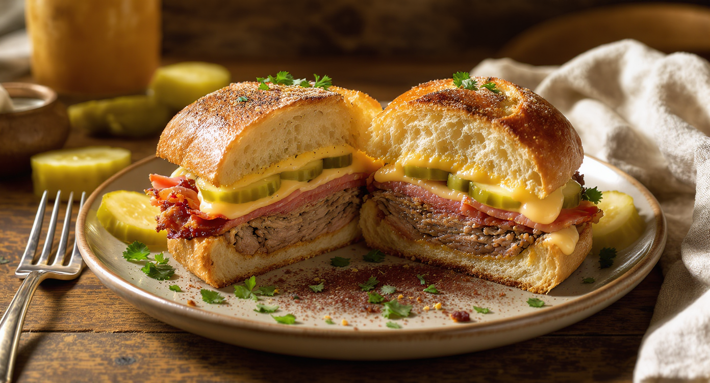 New York Foodie Cuban Sandwich with Leftover Pork Shoulder