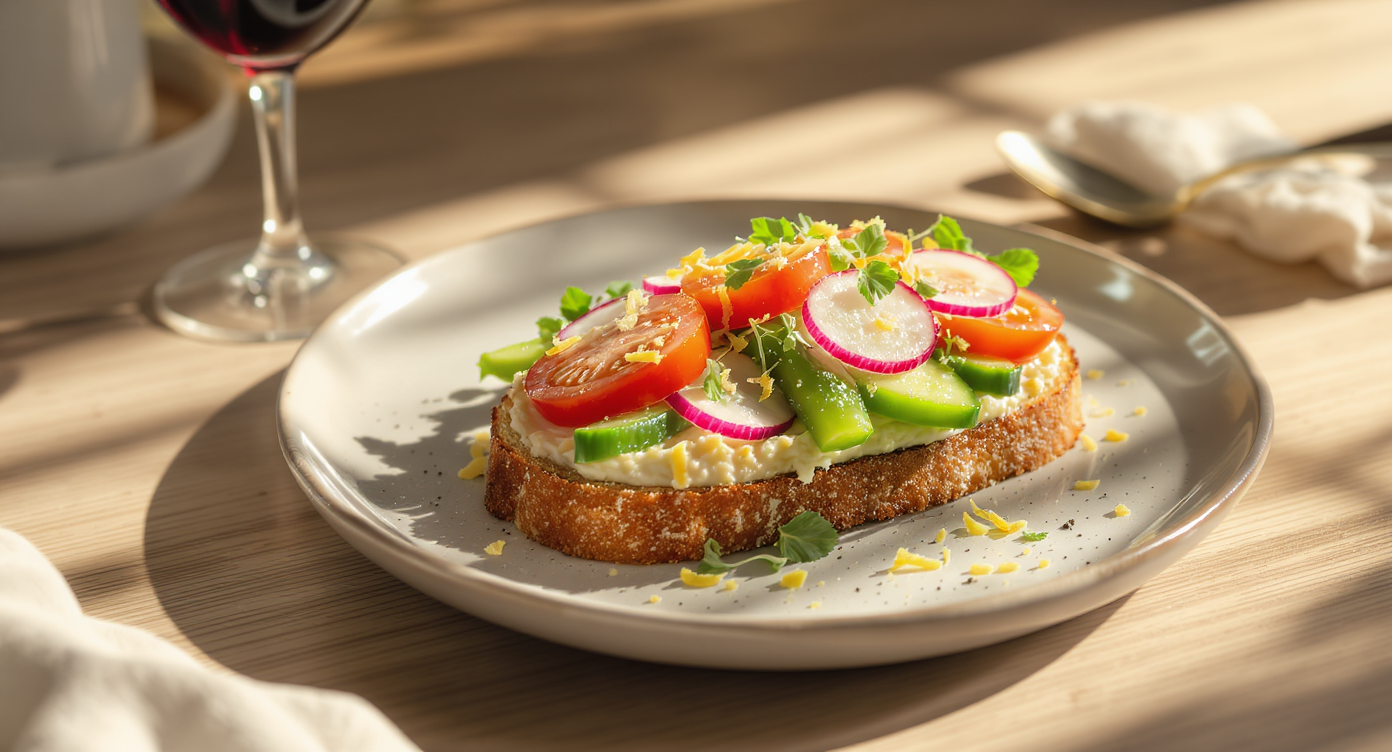 Minnesota Summer Farmers Market Toast - Dairy Free & 200 Calories