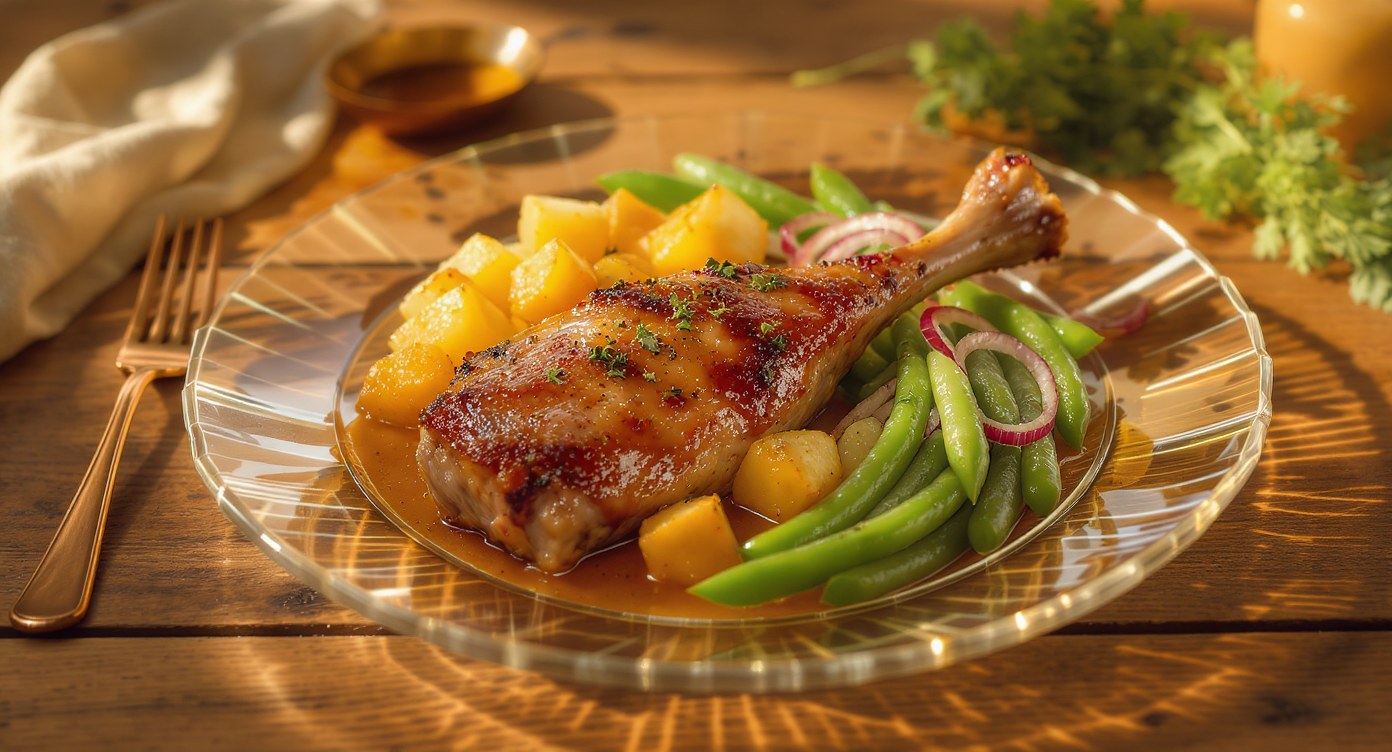 Duck Leg à la Provençale with Dijon-Honey Glaze