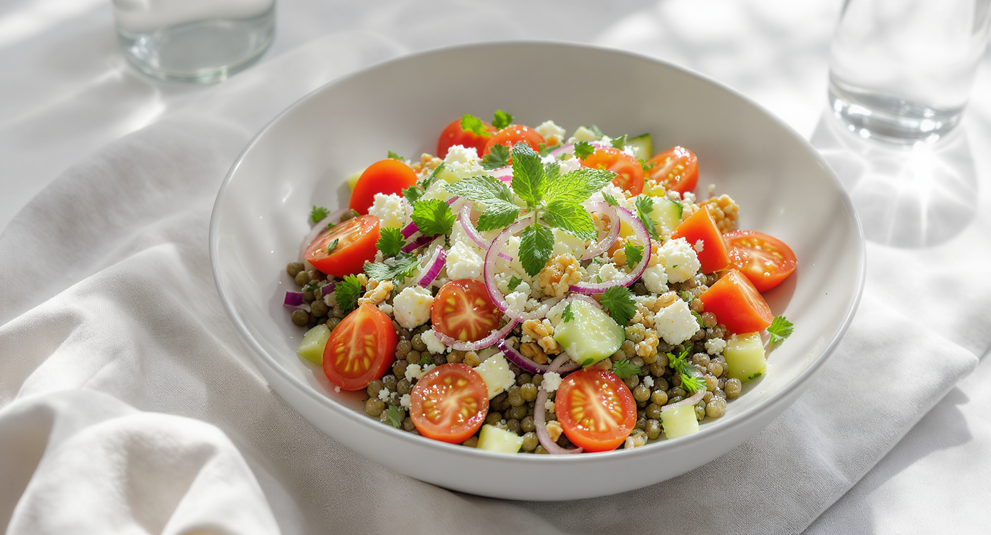 Summer Lentil Salad with Lemon-Herb Vinaigrette