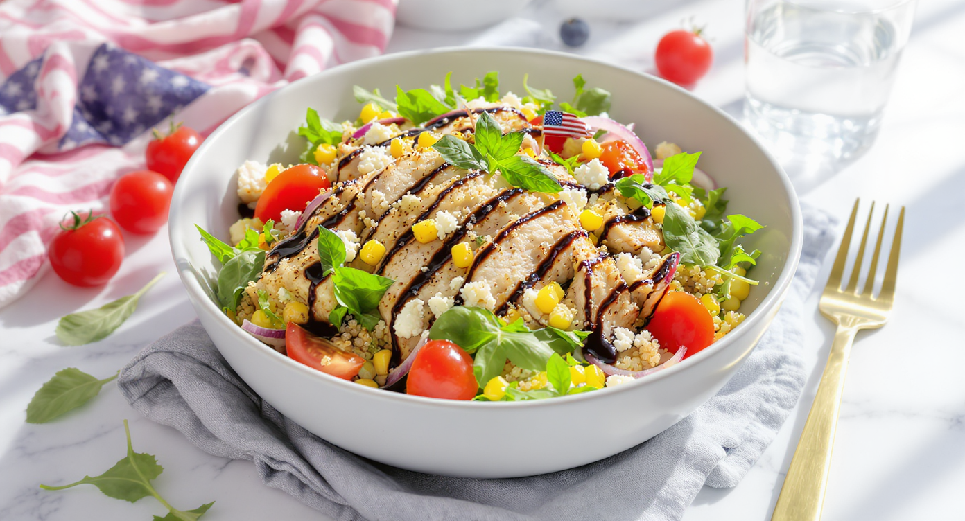 4th of July Summery Chicken & Quinoa Salad Bowl