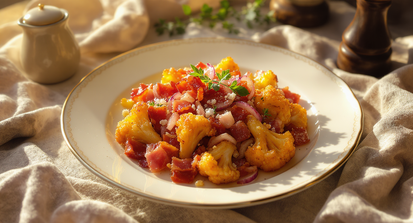Crispy Pancetta & Roasted Cauliflower Skillet