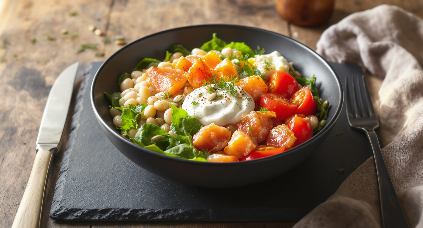 Savory Smoked Salmon & White Bean Breakfast Bowl
