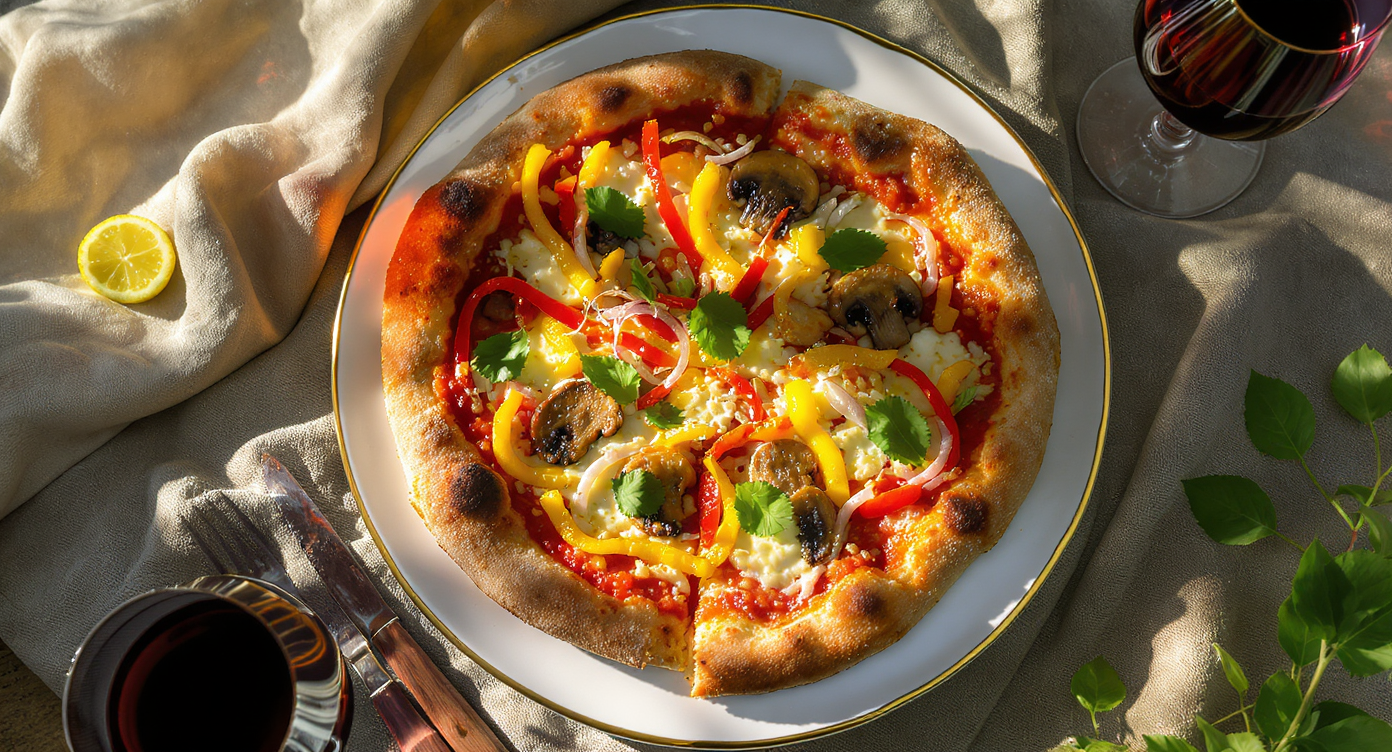 Dairy-Free High-Protein Mushroom & Pepper Pizza
