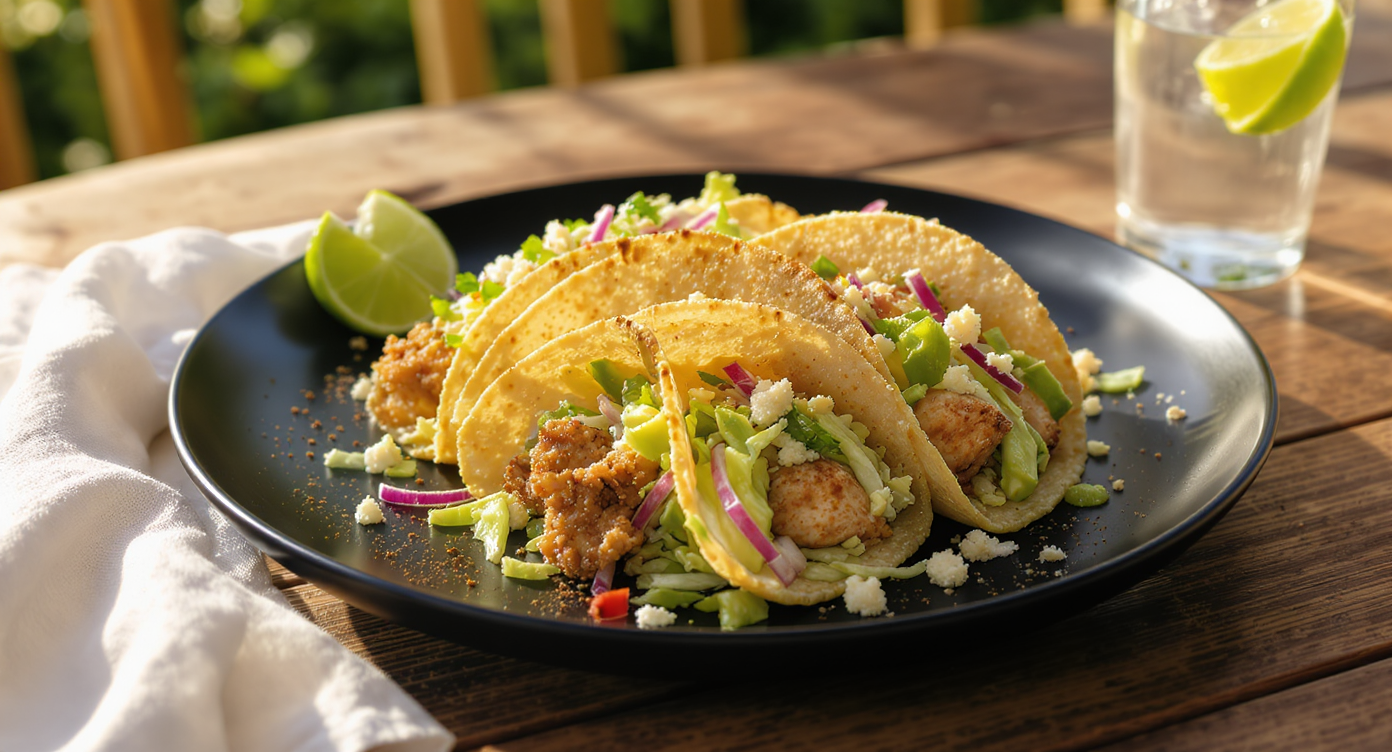 Crispy Griddle Tacos with Smoky Chipotle-Lime Slaw