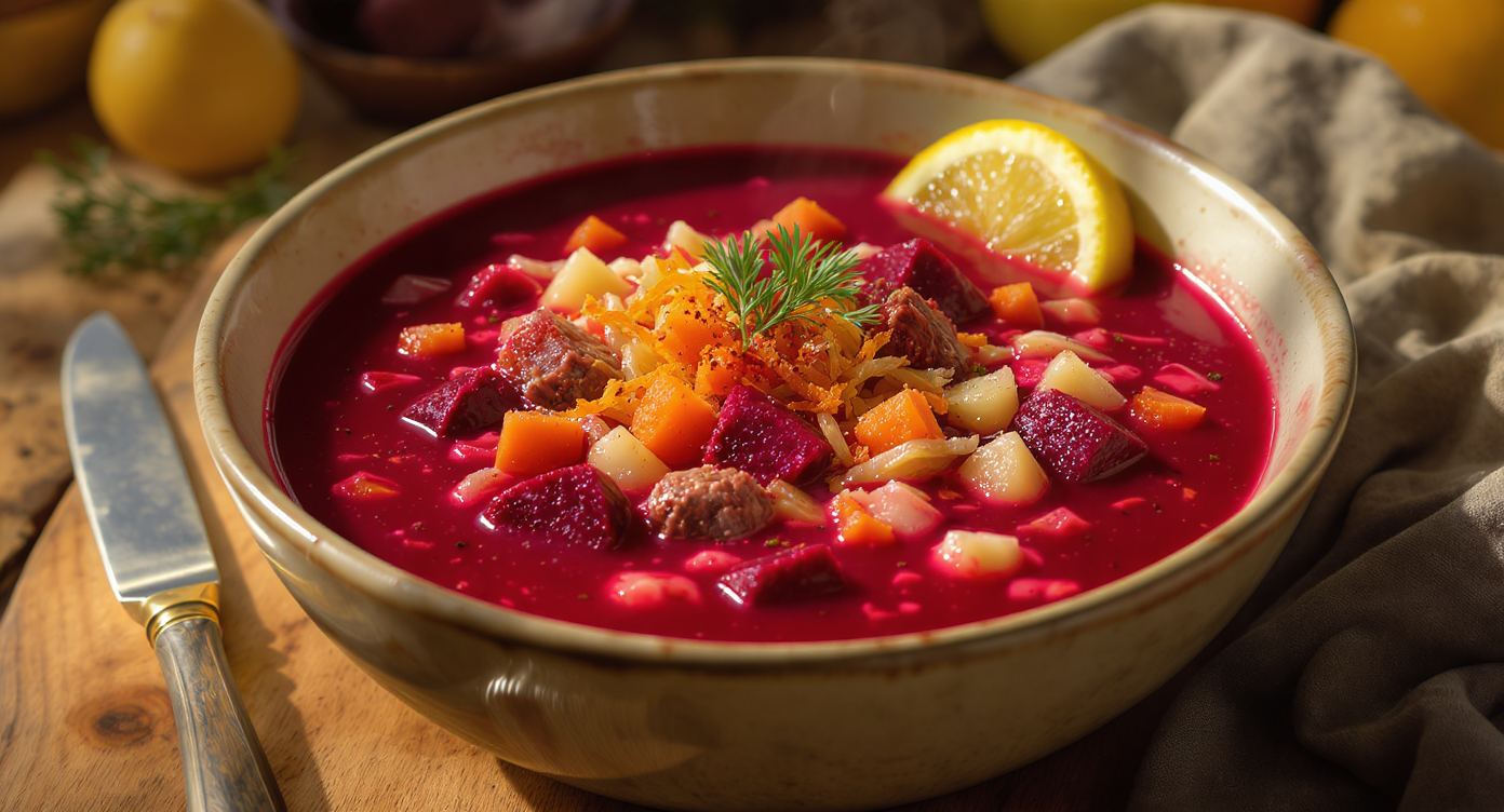 Protein-Packed Ukrainian Borscht (Dairy-Free)