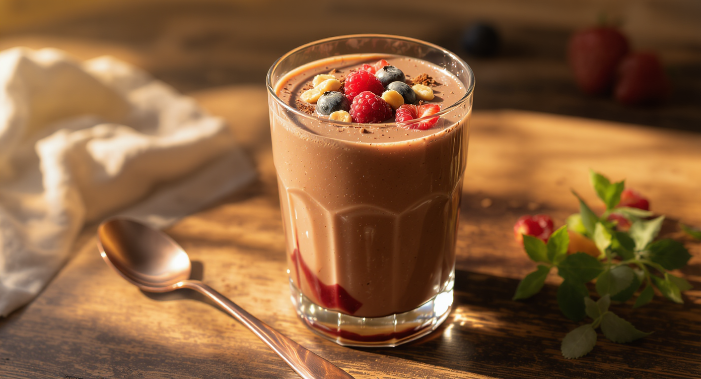 Chocolate Berry Hidden-Peanut Protein Shake