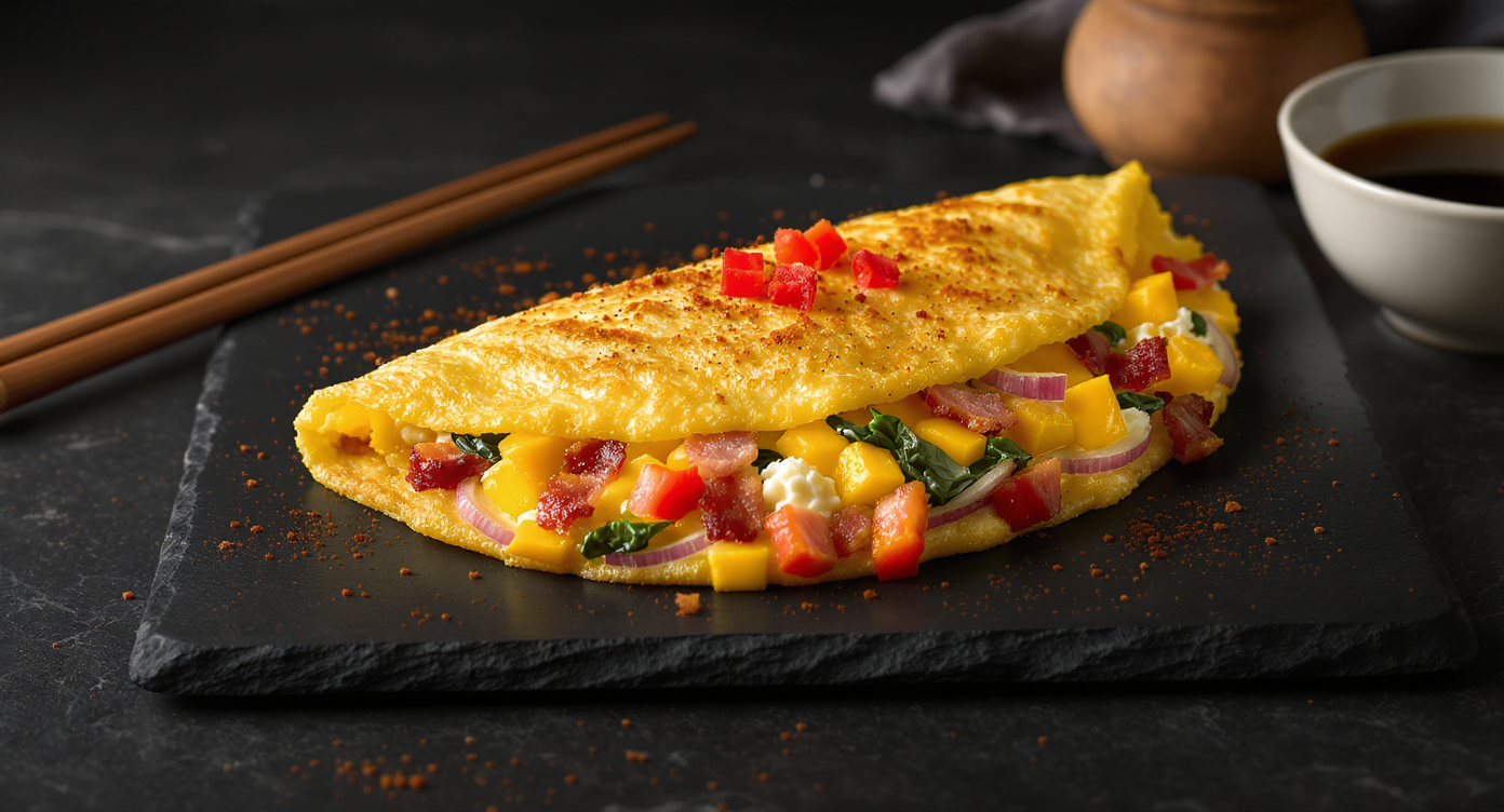 Loaded Bacon & Cheese Protein Omelette (Low GI)