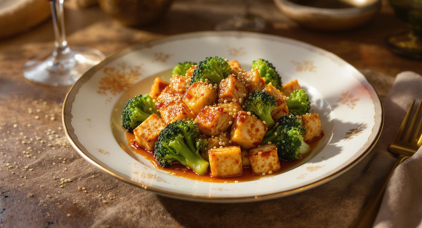 Chili Crisp Tofu & Baby Broccoli Stir-Fry