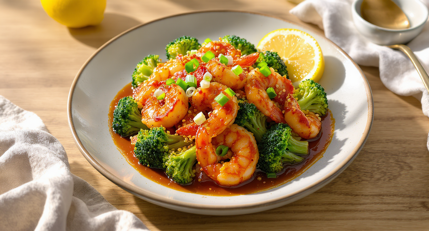 High-Protein Chili Crisp Shrimp & Baby Broccoli Stir Fry