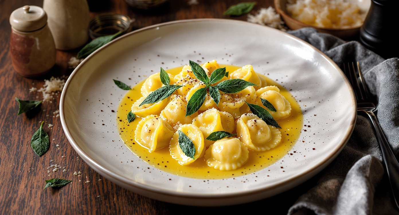 Spinach & Ricotta Tortellini with Brown Butter Sage Sauce