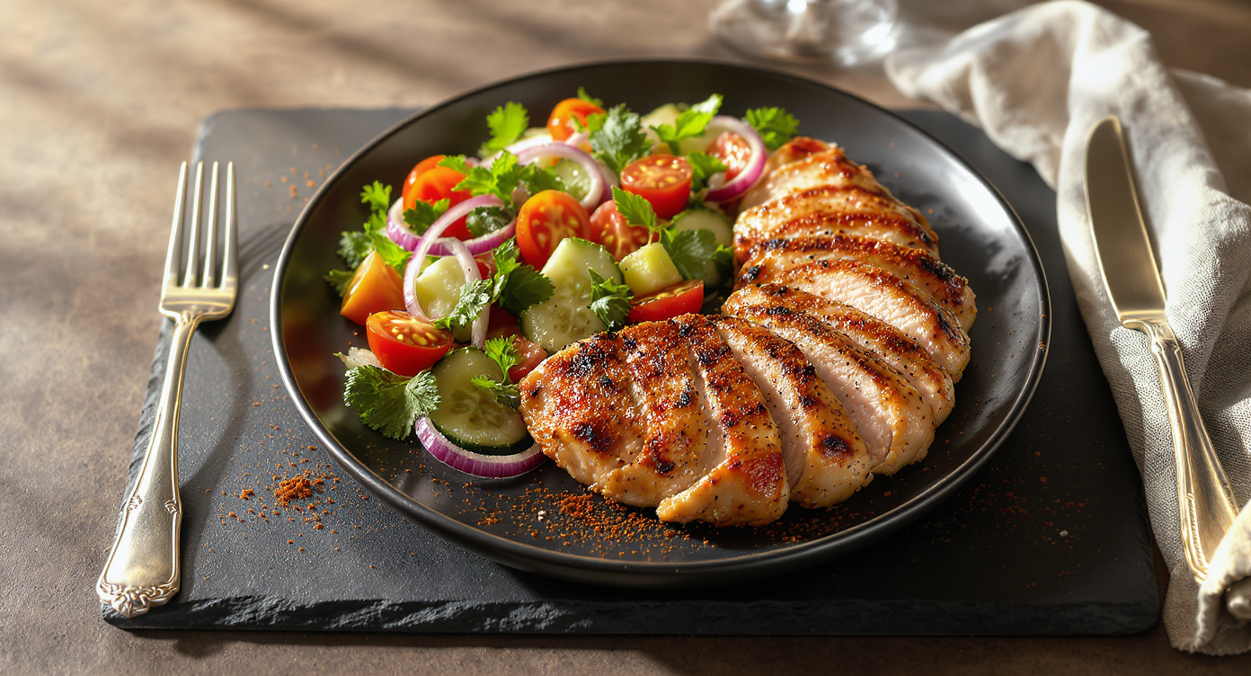 Grilled Mediterranean Chicken with Fresh Herb Salad