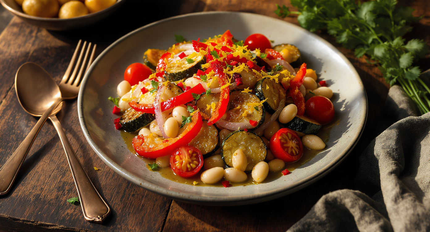 Mediterranean White Bean & Roasted Vegetable Salad