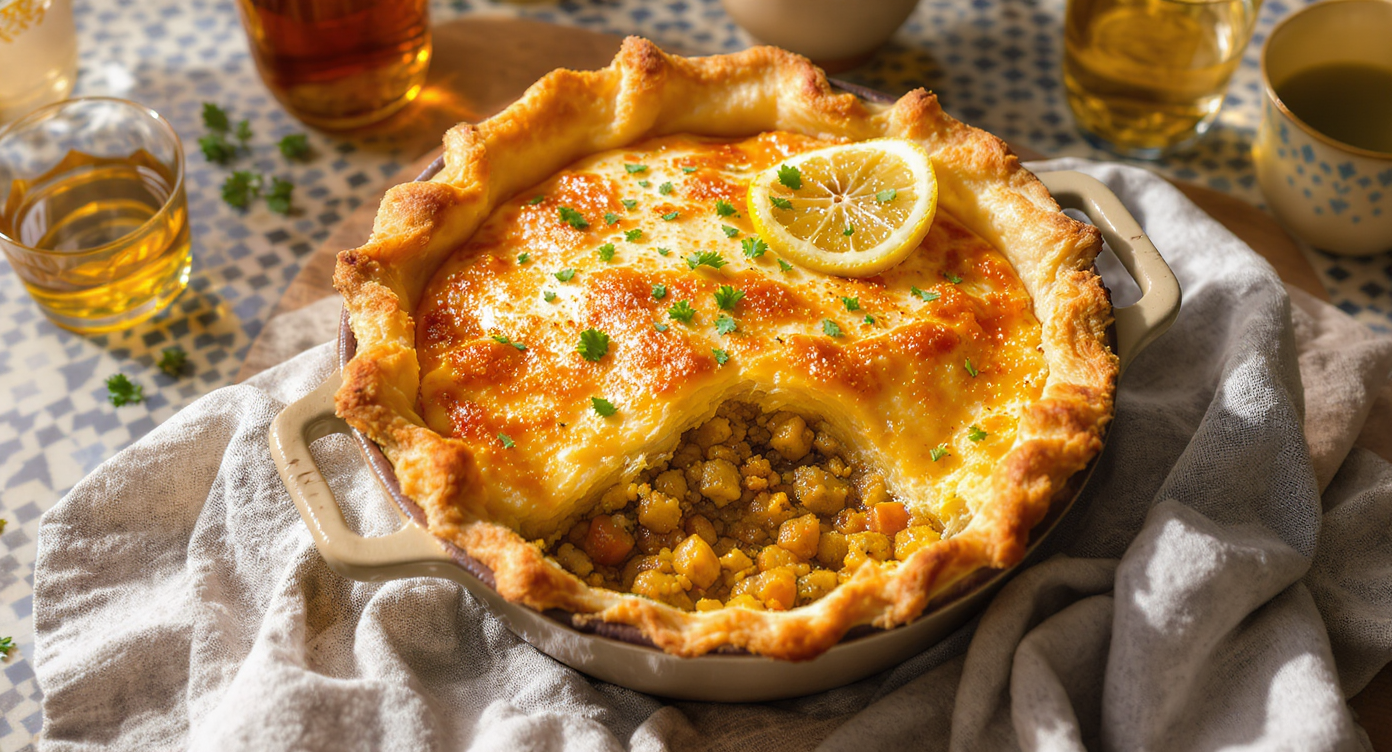 Moroccan-French Tagine Pot Pie (Vegetarian, High-Protein)