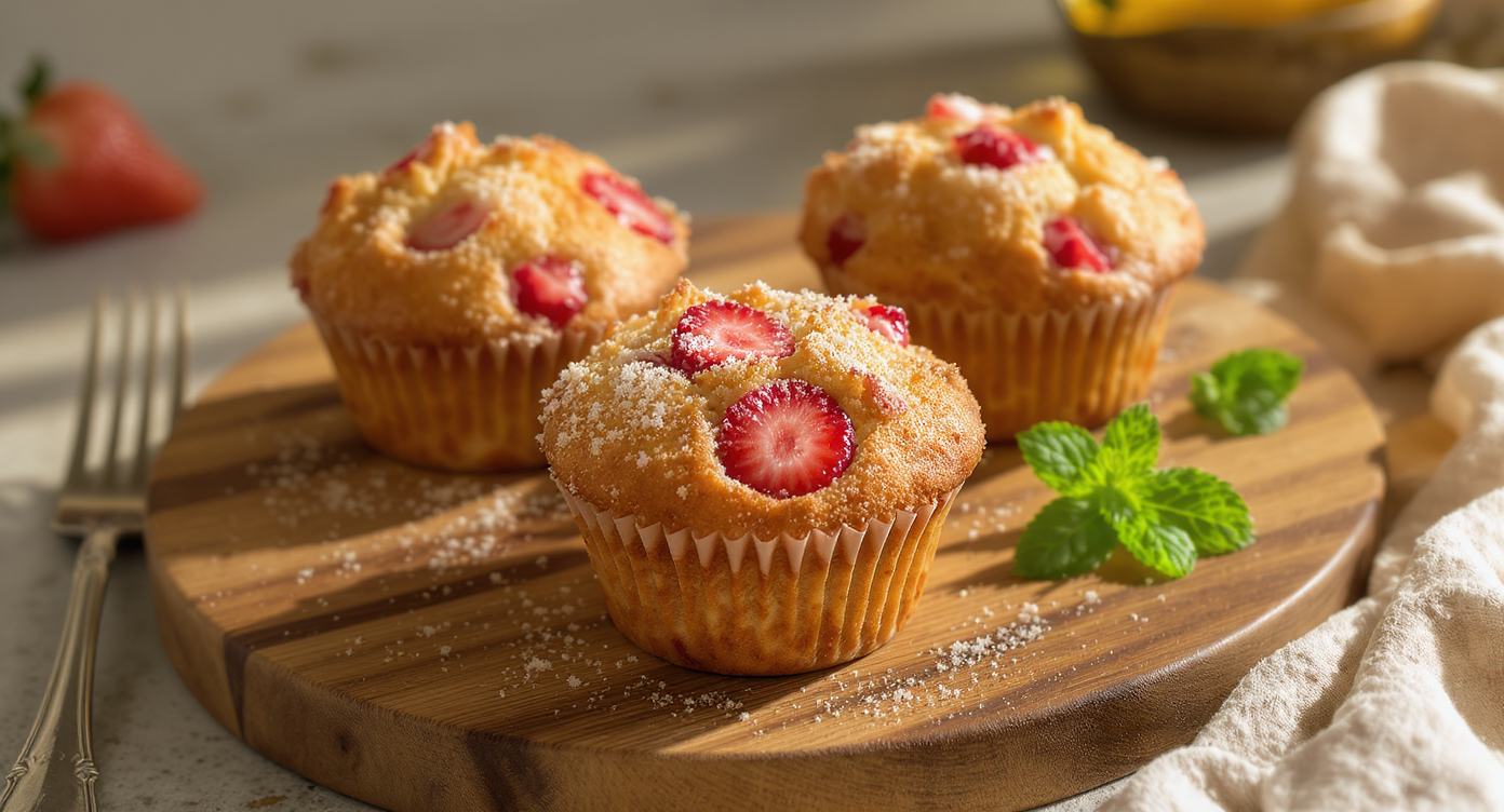 High-Protein Strawberry Muffins