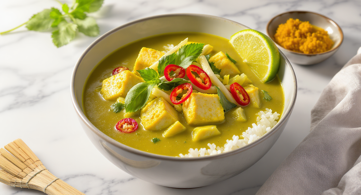 Thai Green Curry Tofu with Bamboo Shoots