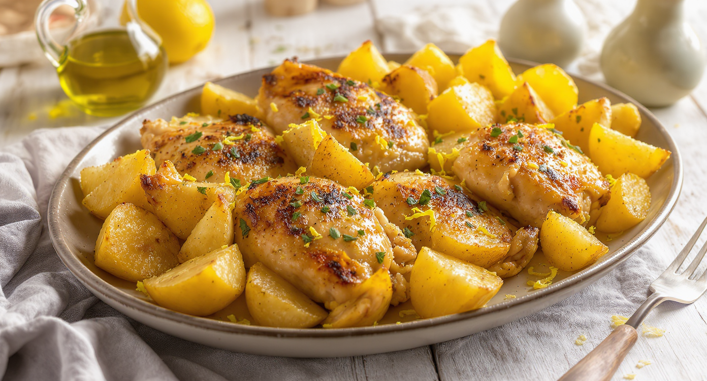Greek Lemon-Oregano Roast Chicken with Potatoes (Single Serving)