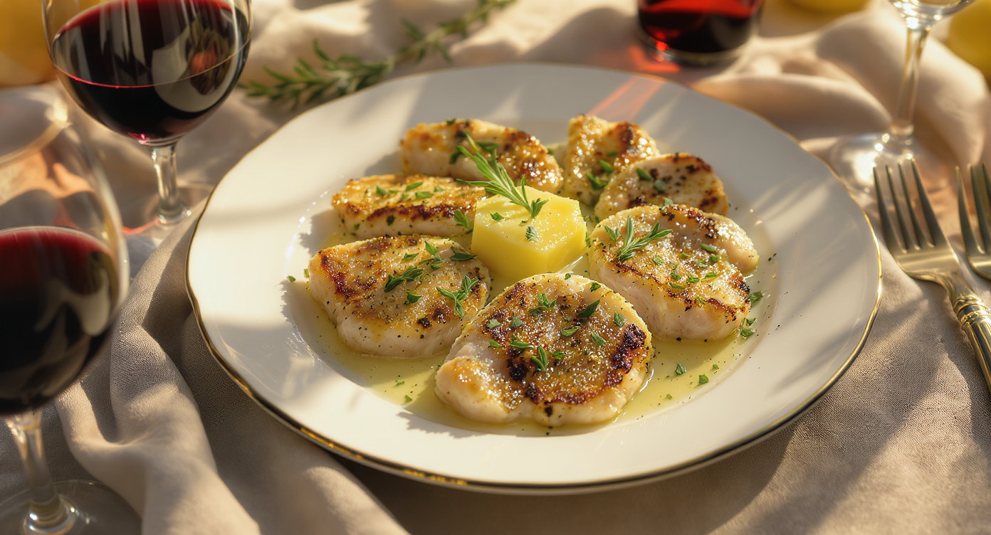 Herb-Crusted Turkey Cutlets with Lemon-Garlic Butter