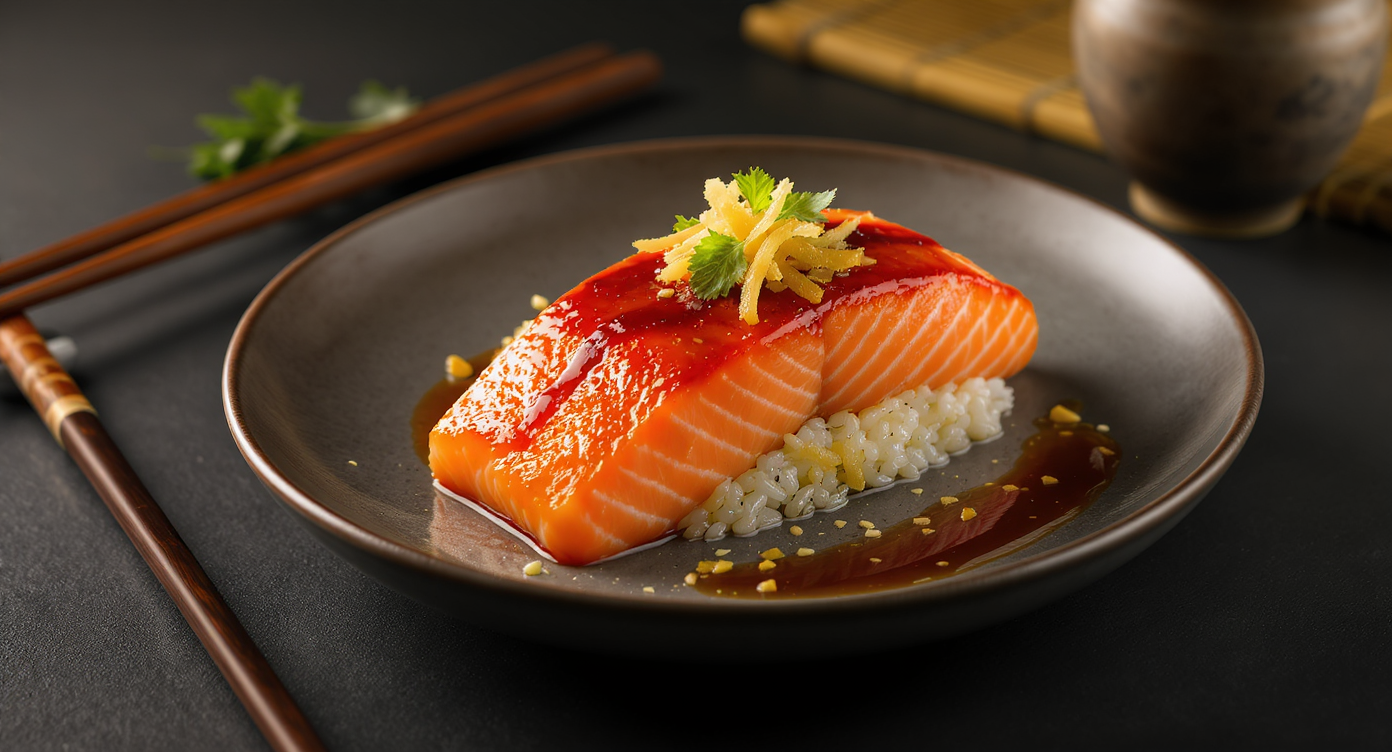 Japanese Miso-Glazed Salmon with Pickled Ginger Rice