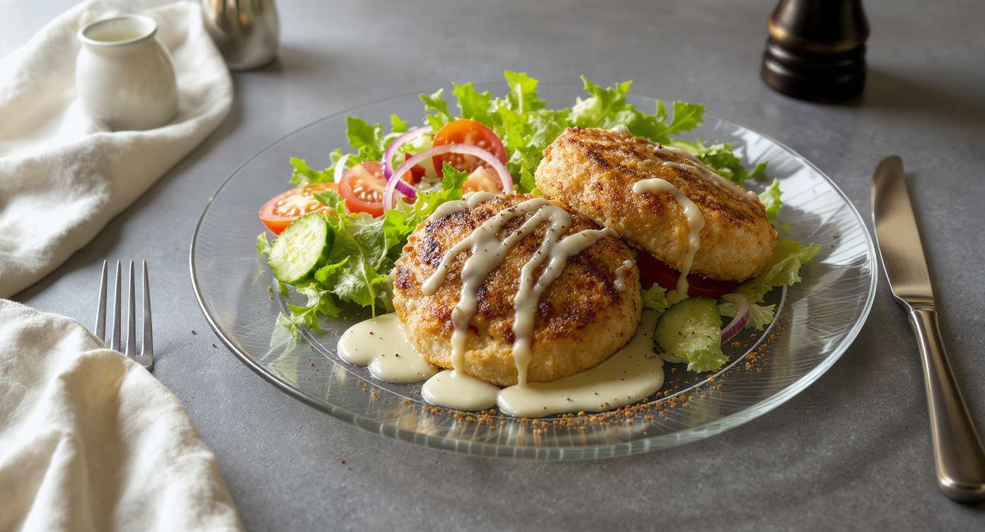 Keto Turkey Smash Burgers with Garlic Aioli & Summer Salad