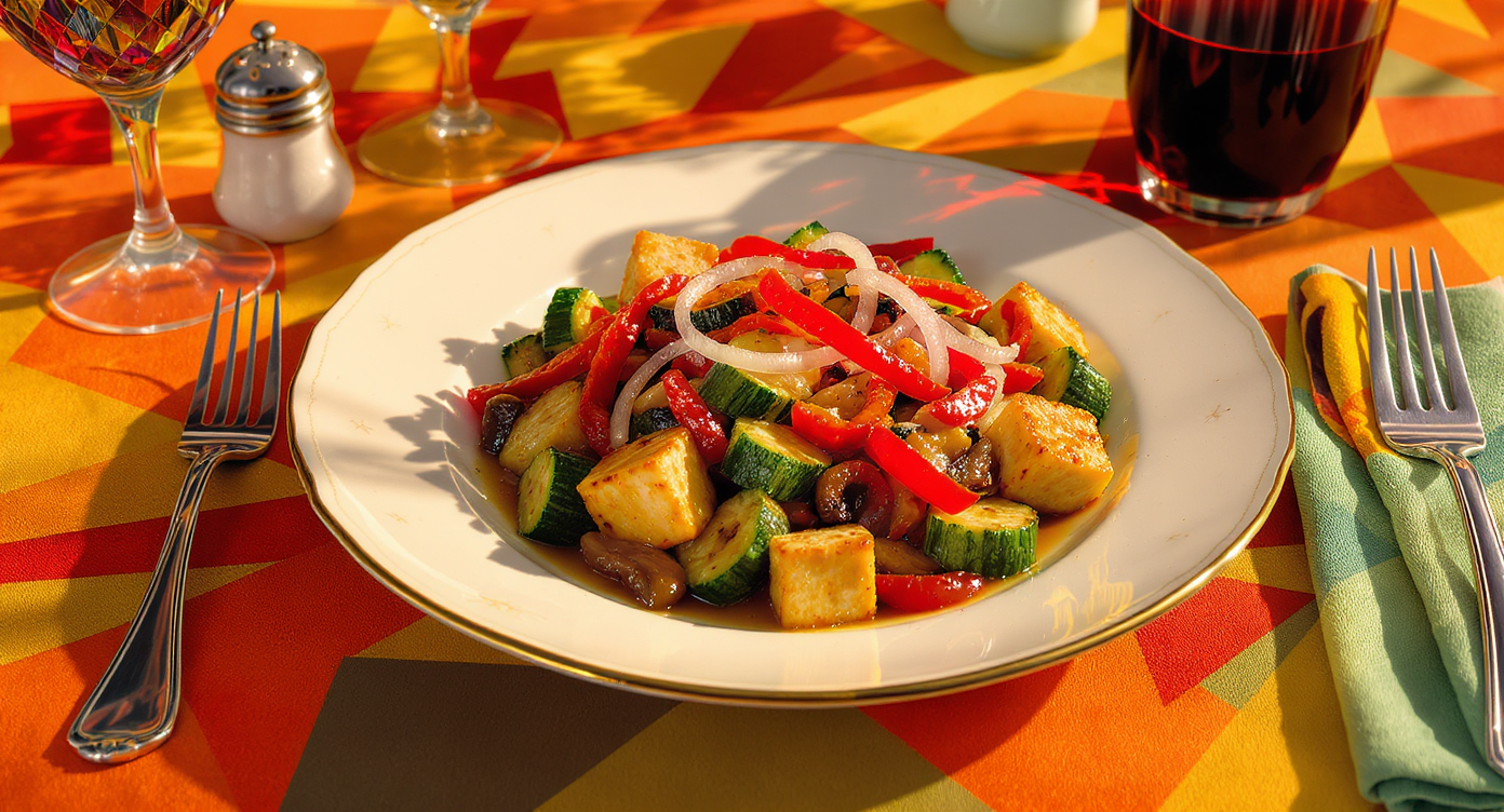 Groovy 70s Wok-Hei Tofu & Zucchini Stir Fry