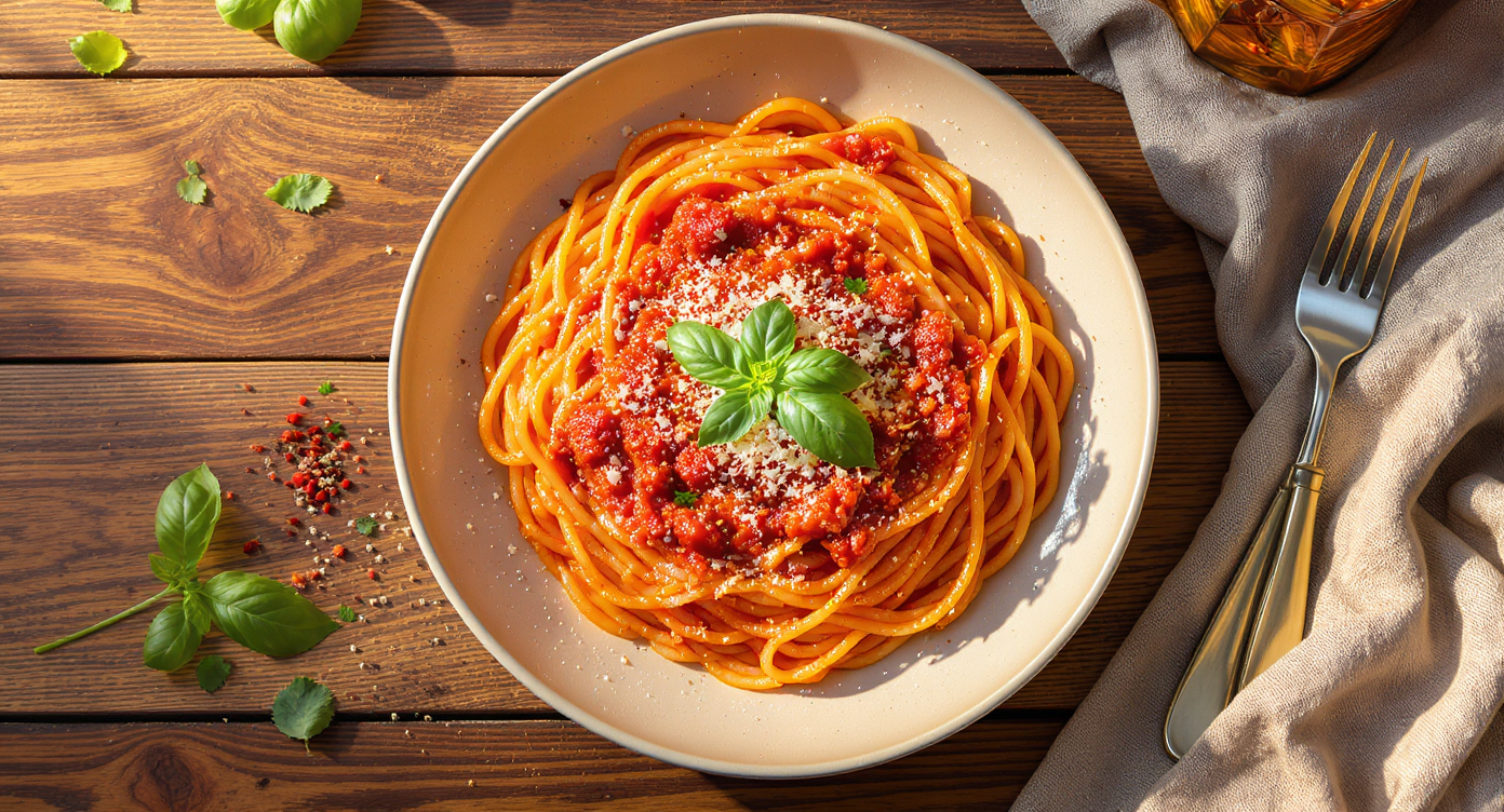 Classic Spaghetti with Slow-Simmered Tomato Sauce