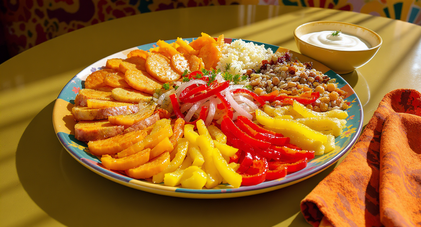 Groovy 70s Vegetarian Dinner Platter