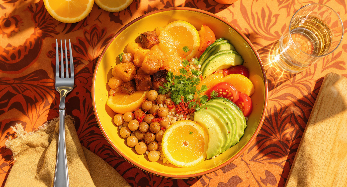 Groovy 70s Dinner Bowl: California Citrus Chickpea Shag