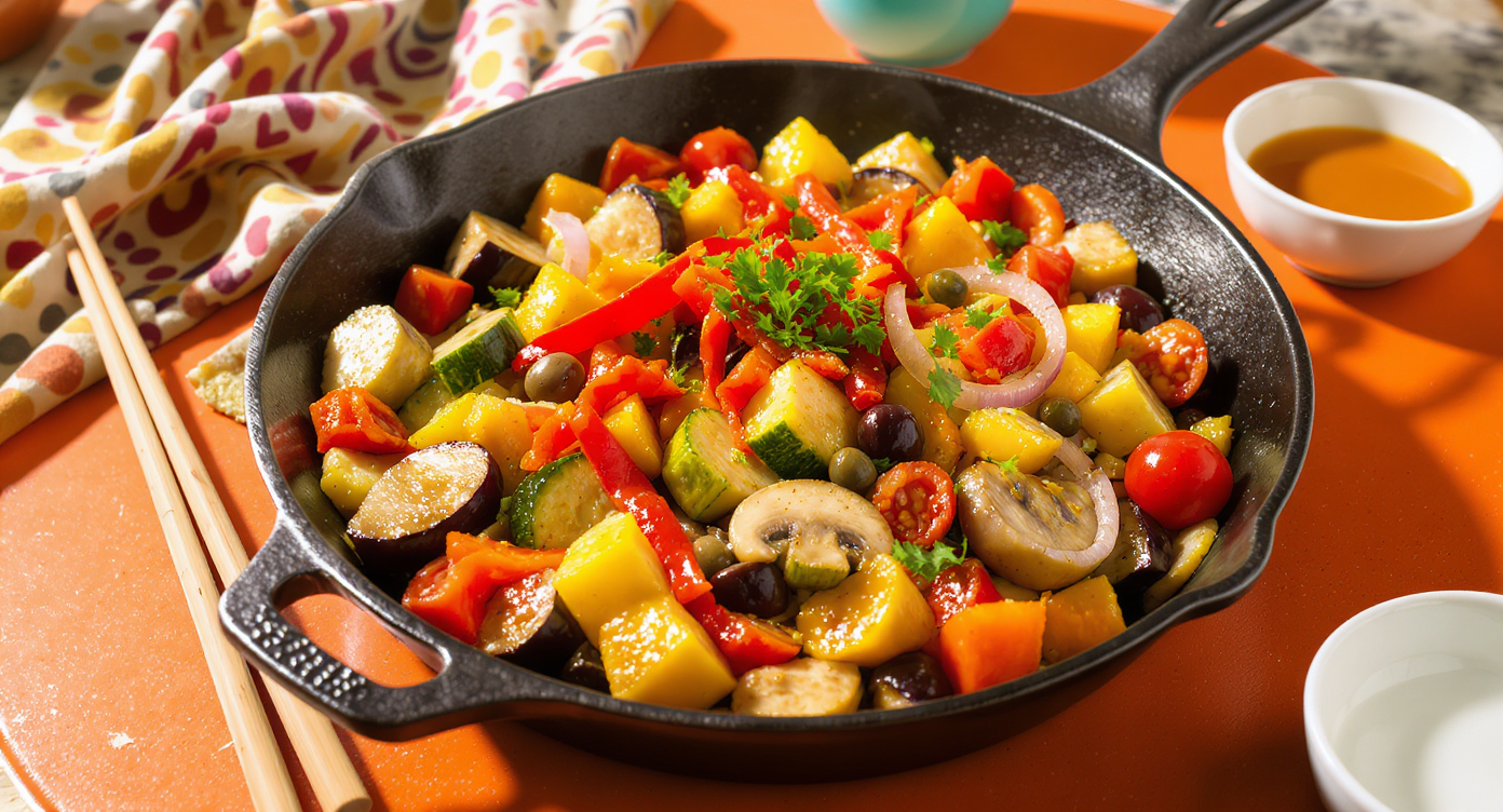 Groovy 70s California Veggie Skillet (Vegan, Keto, Dairy-Free, Gluten-Free)