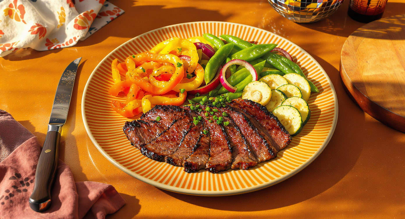 Groovy Wok-Hei Steak & Veggie Platter (’70s California Dreamin’ Style)